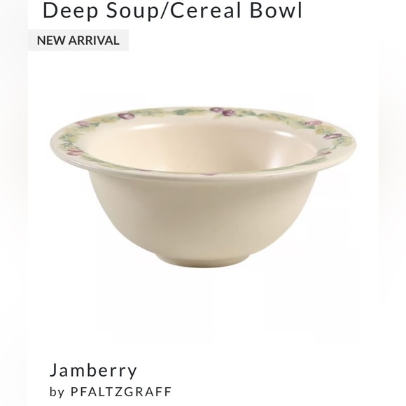 Deep Soup Cereal Bowl Jamberry by PFALTZGRAFF serving Dish USA made 3”x 7.25” - Picture 1 of 11